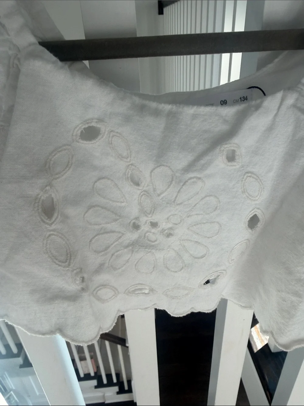 Zara White Eyelet Ruffle Crop Top for Girls